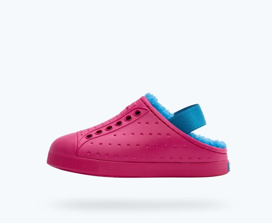 Native Jefferson Cozy Sugarlite Boys' Shoes in Radberry Pink & Sky Blue
