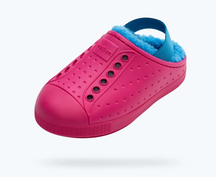Native Jefferson Cozy Sugarlite Boys' Shoes in Radberry Pink & Sky Blue