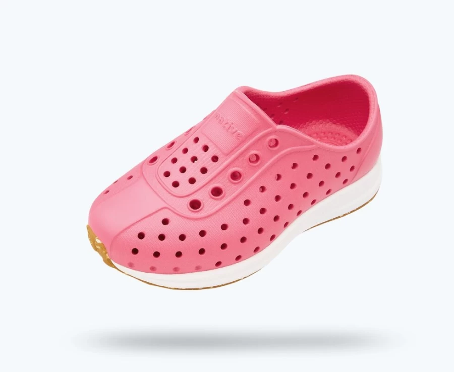 Native Shoes Robbie Sugarlite Sneakers for Girls - Hollywood Pink, Shell White & Mash Speckle Rubber
