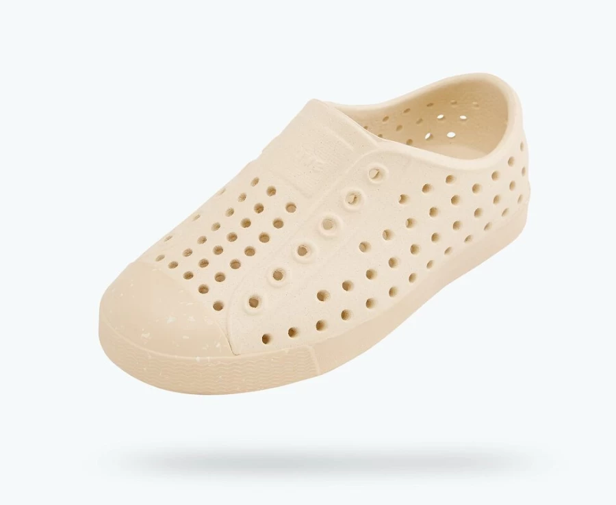Native Shoes Jefferson Bloom Girls Sneakers in Bone White/Soy Beige/Shell Speckles