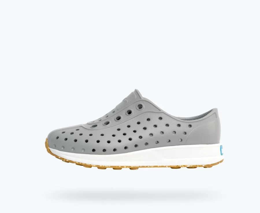 Native Shoes Robbie Sugarlite Child Girls' Sneakers in Pigeon Grey/Shell White/Mash Speckle Rubber