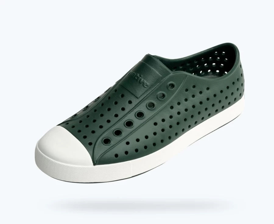 Native Shoes Jefferson Womens Spooky Green/Shell White Eco-Friendly Sneakers