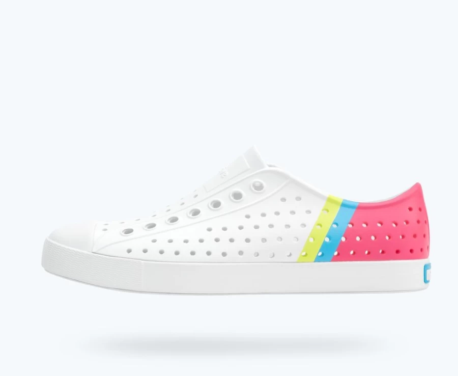 Native Shoes Jefferson Sugarlite Block - Women's Shell White & Dazzle Maria Celery Sneakers