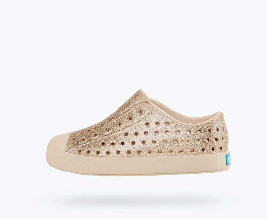 Native Shoes Jefferson Bling Child Girls - Rock Salt Bling/Pink Sneakers