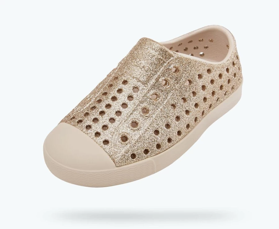 Native Shoes Jefferson Bling Child Girls - Rock Salt Bling/Pink Sneakers