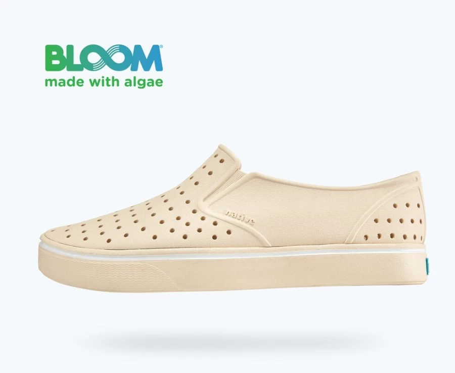 Native Shoes Women's Miles Bloom Sneakers in Bone White | Lightweight Comfortable Casual Footwear